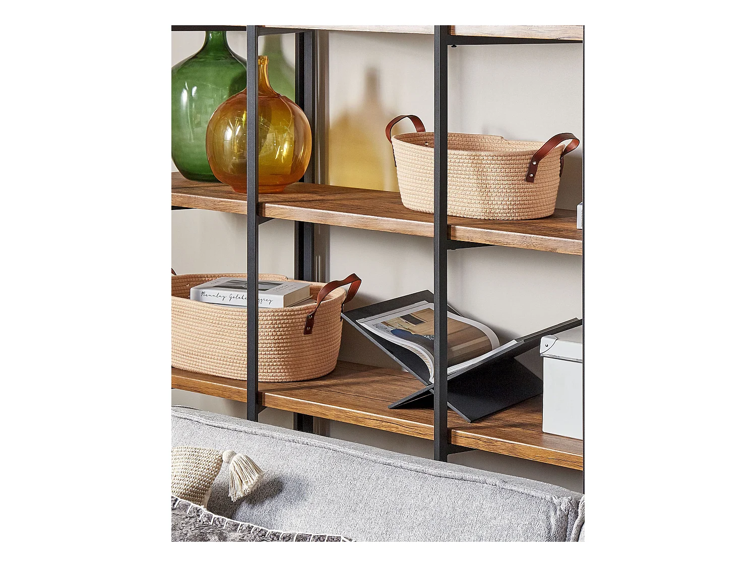 Lot de 2 paniers GISSAR Coton Beige clair