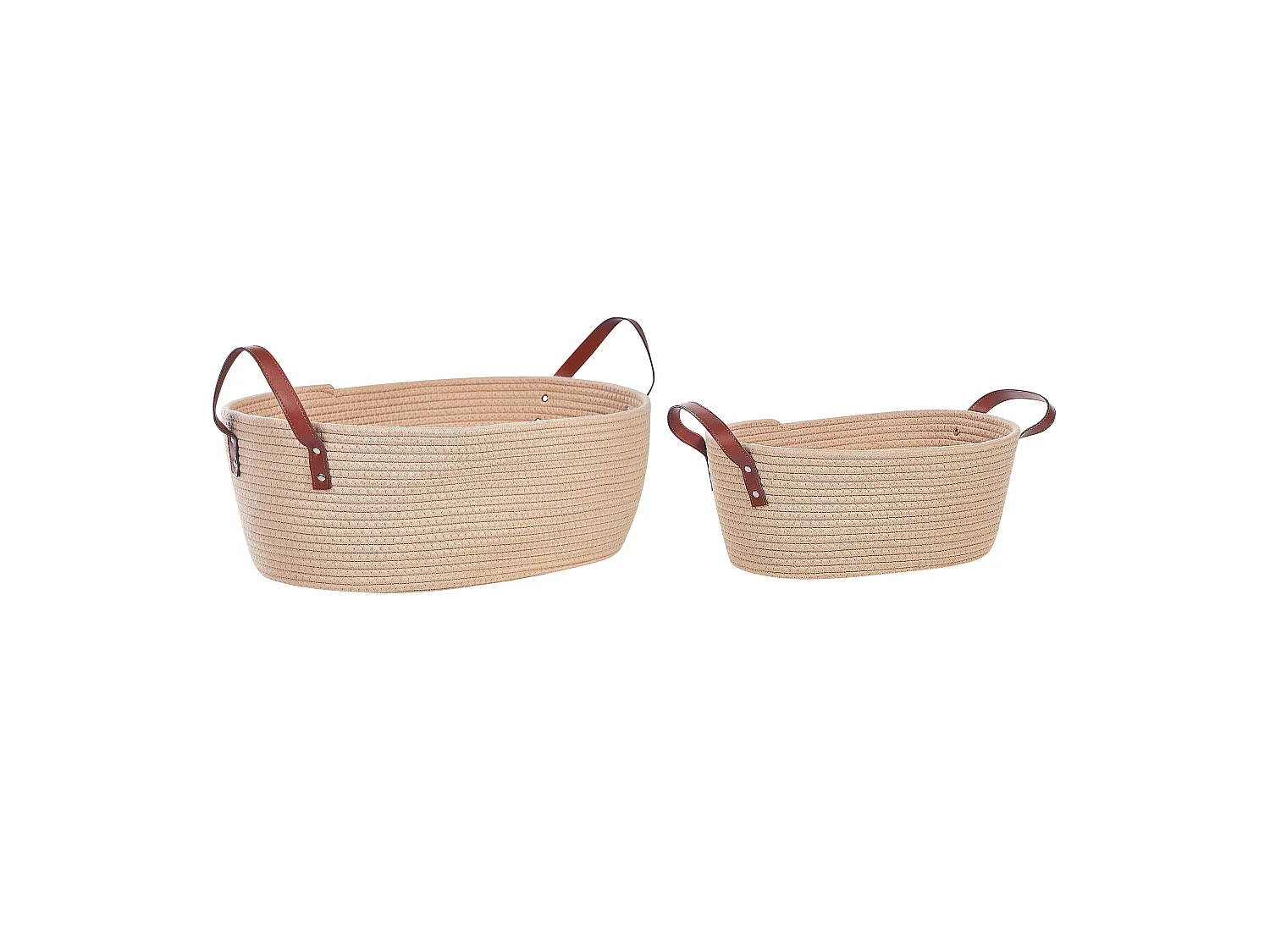 Lot de 2 paniers GISSAR Coton Beige clair