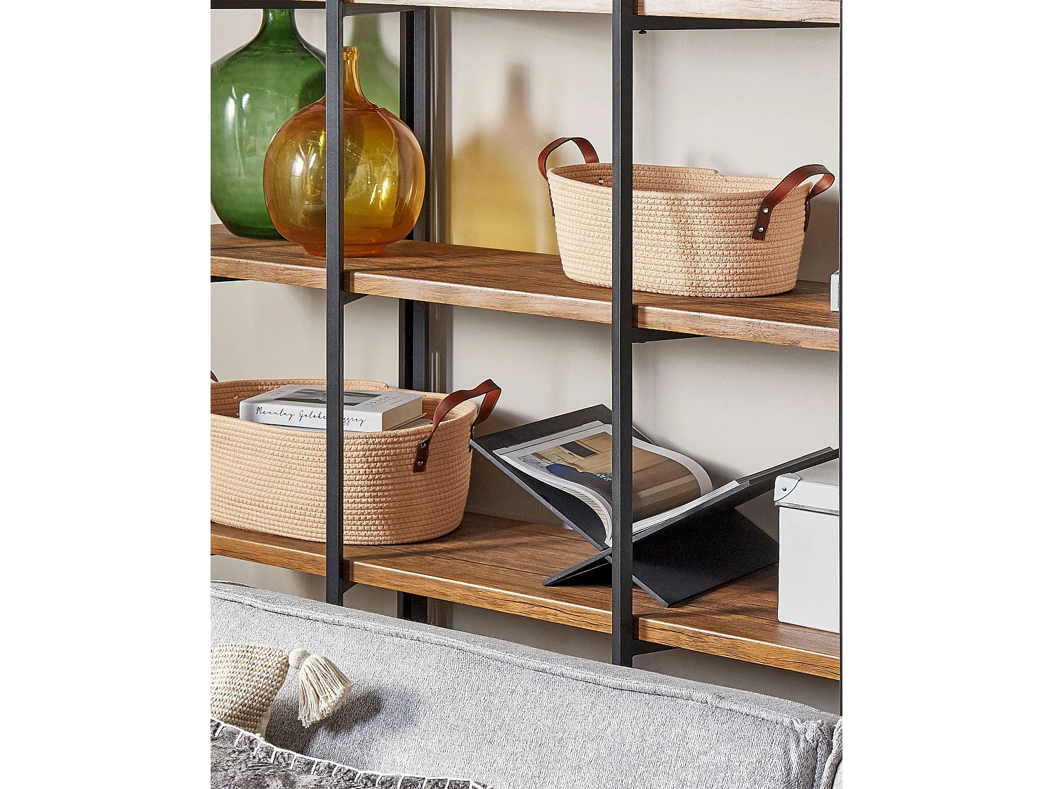 Set of 2 Baskets GISSAR Cotton Light Beige