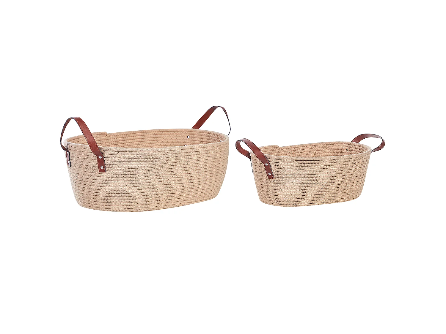 Zestaw 2 koszy GISSAR Bawełna Jasnobeżowy