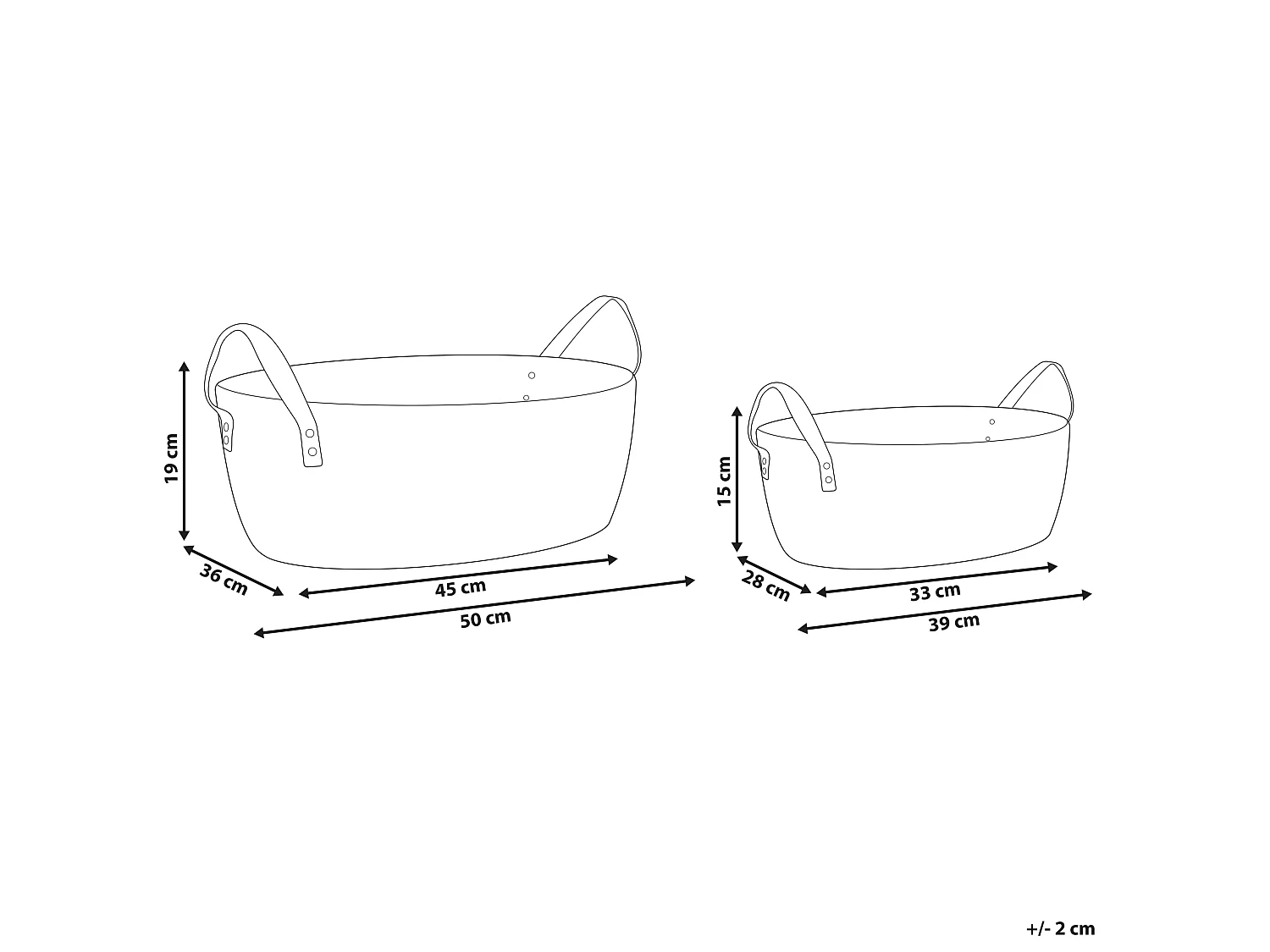 Zestaw 2 koszy GISSAR Bawełna Jasnobeżowy