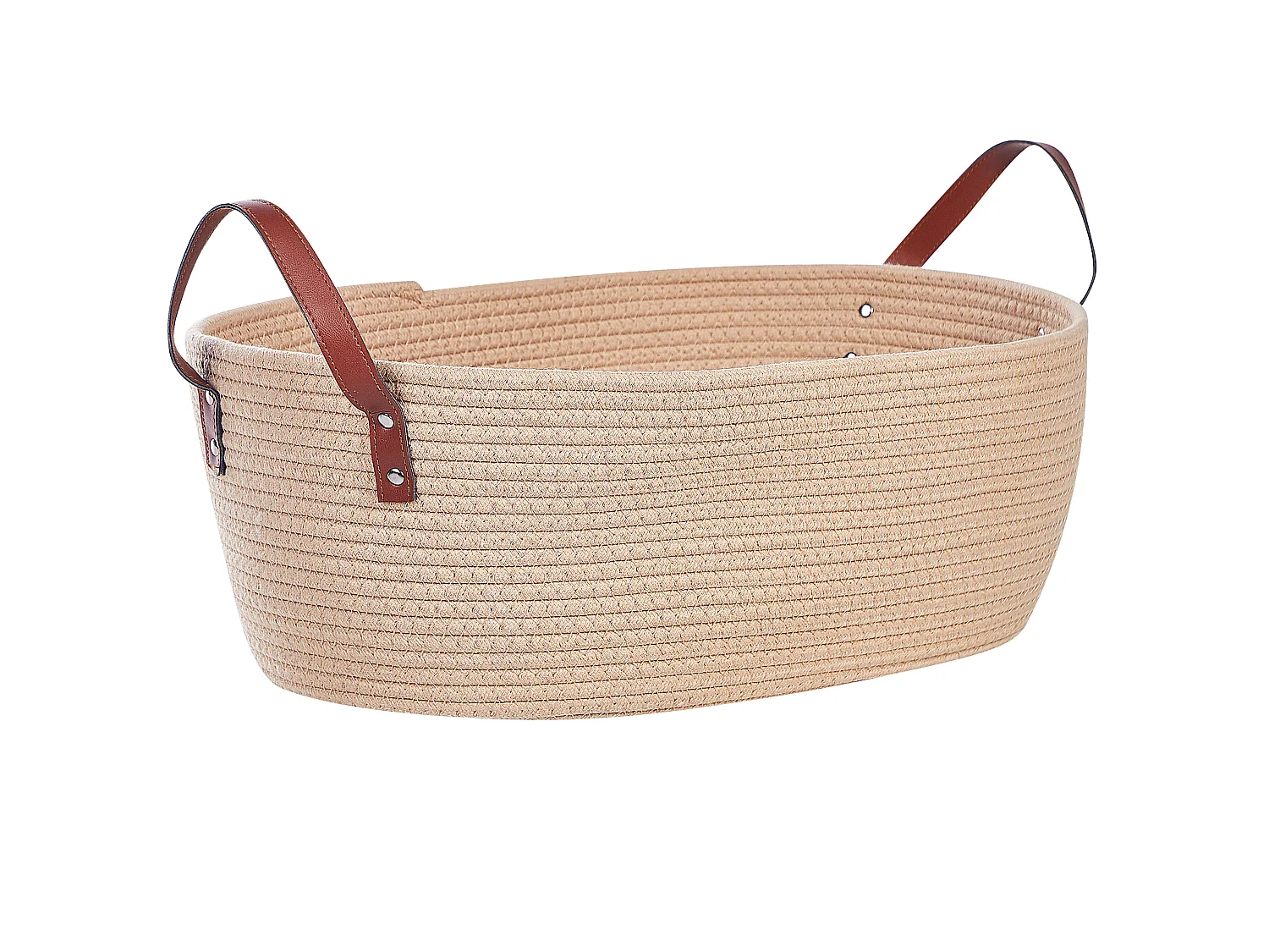 Set of 2 Baskets GISSAR Cotton Light Beige