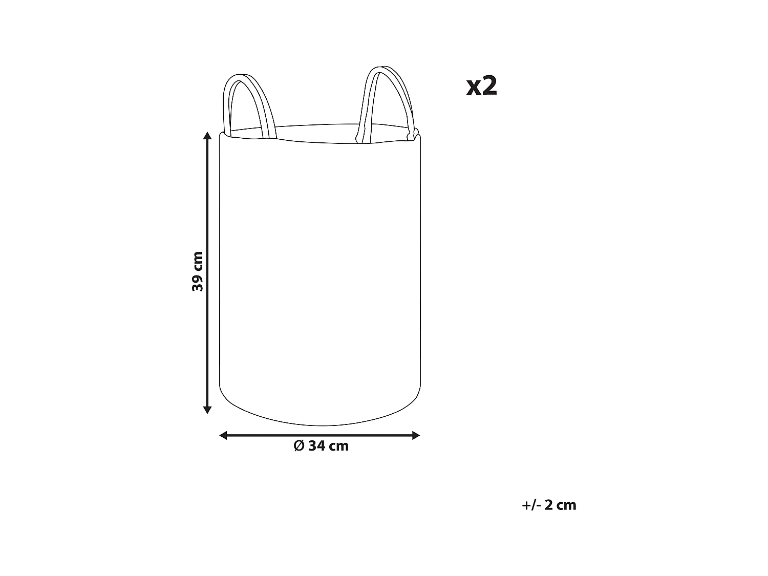 Set van 2 manden SARYK Katoen Grijs