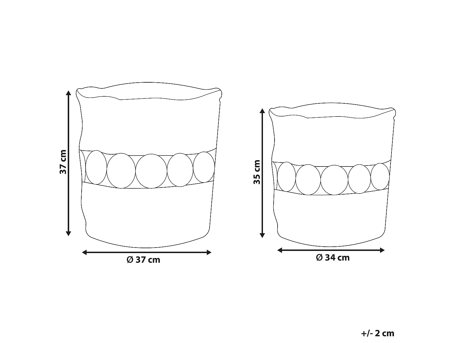 Conjunto de 2 cestos ALANG Juta Natural