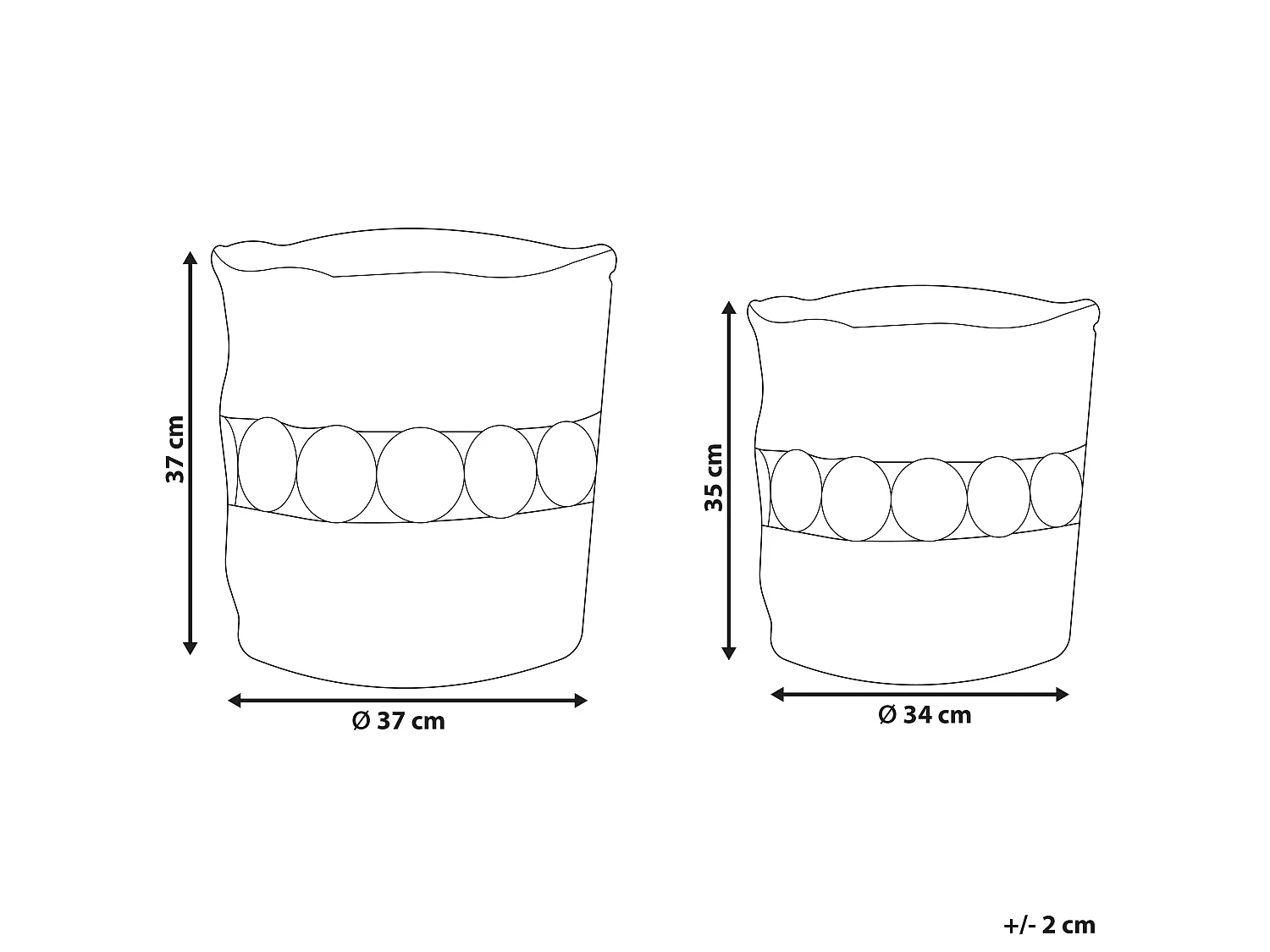 Lot de 2 paniers ALANG Jute Naturel