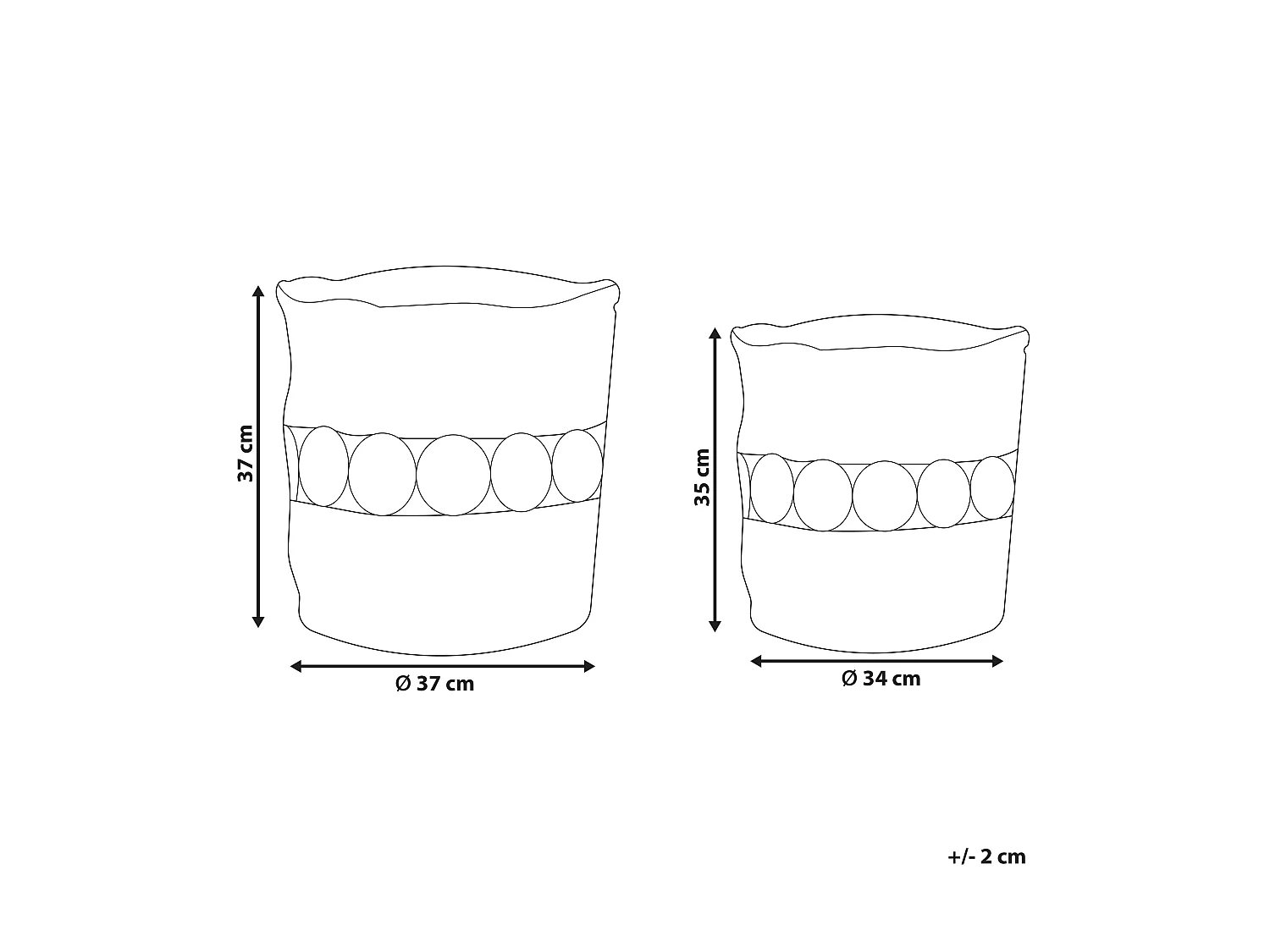 Lot de 2 paniers ALANG Jute Naturel