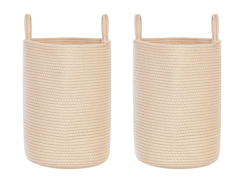 Lot de 2 paniers SARYK Coton Beige clair
