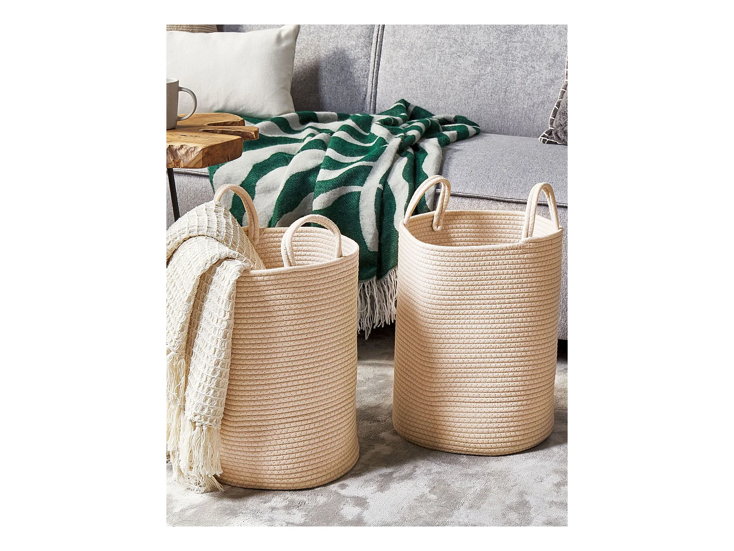 Set van 2 manden SARYK Katoen Lichtbeige