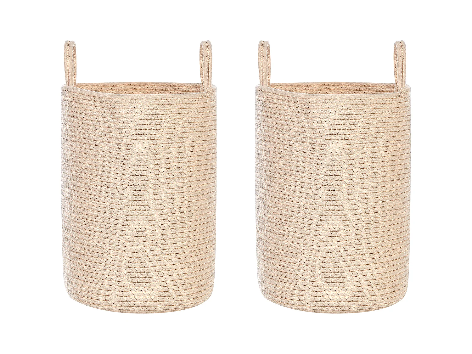Lot de 2 paniers SARYK Coton Beige clair
