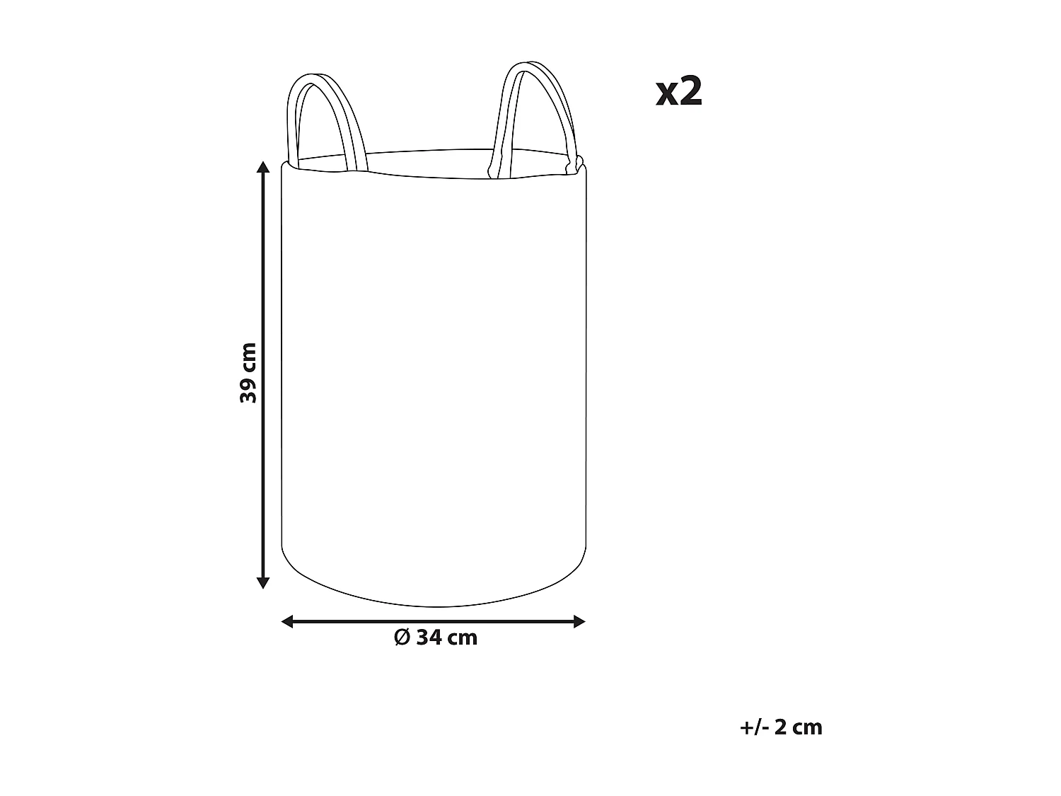 Lot de 2 paniers SARYK Coton Beige clair
