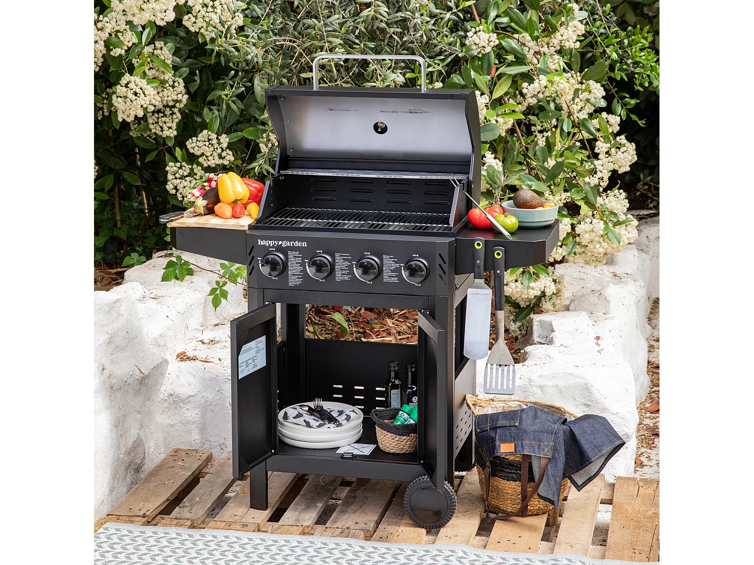 Barbecue au gaz IZALCO - 4 brûleurs 10kW - HAPPY GARDEN