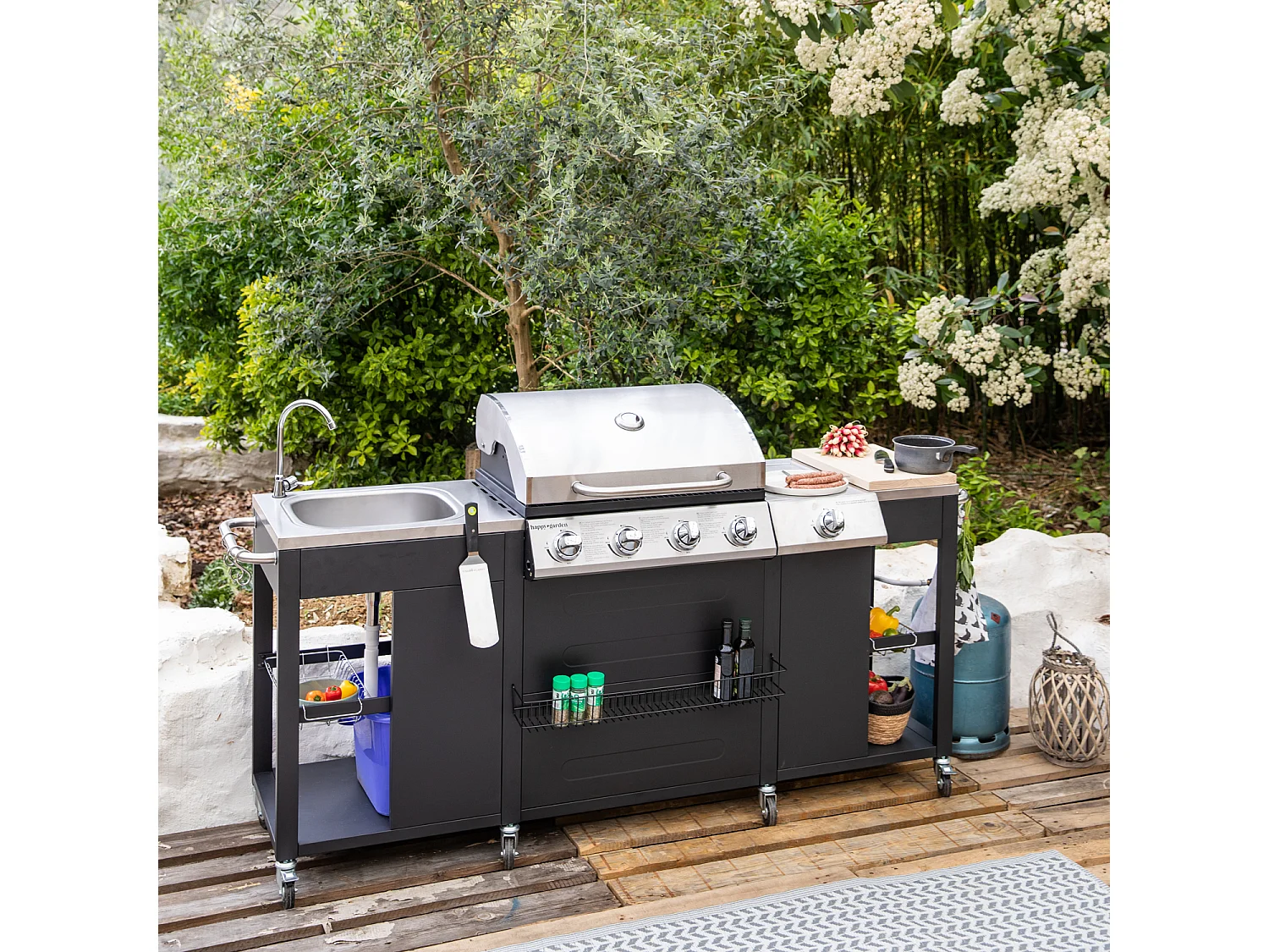 Cuisine d'extérieur TEXAS - 4+1 brûleurs - HAPPY GARDEN