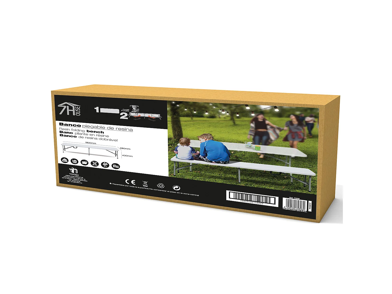 Pack 2 Bancs pliants pour la restauration 180x30x43cm O91