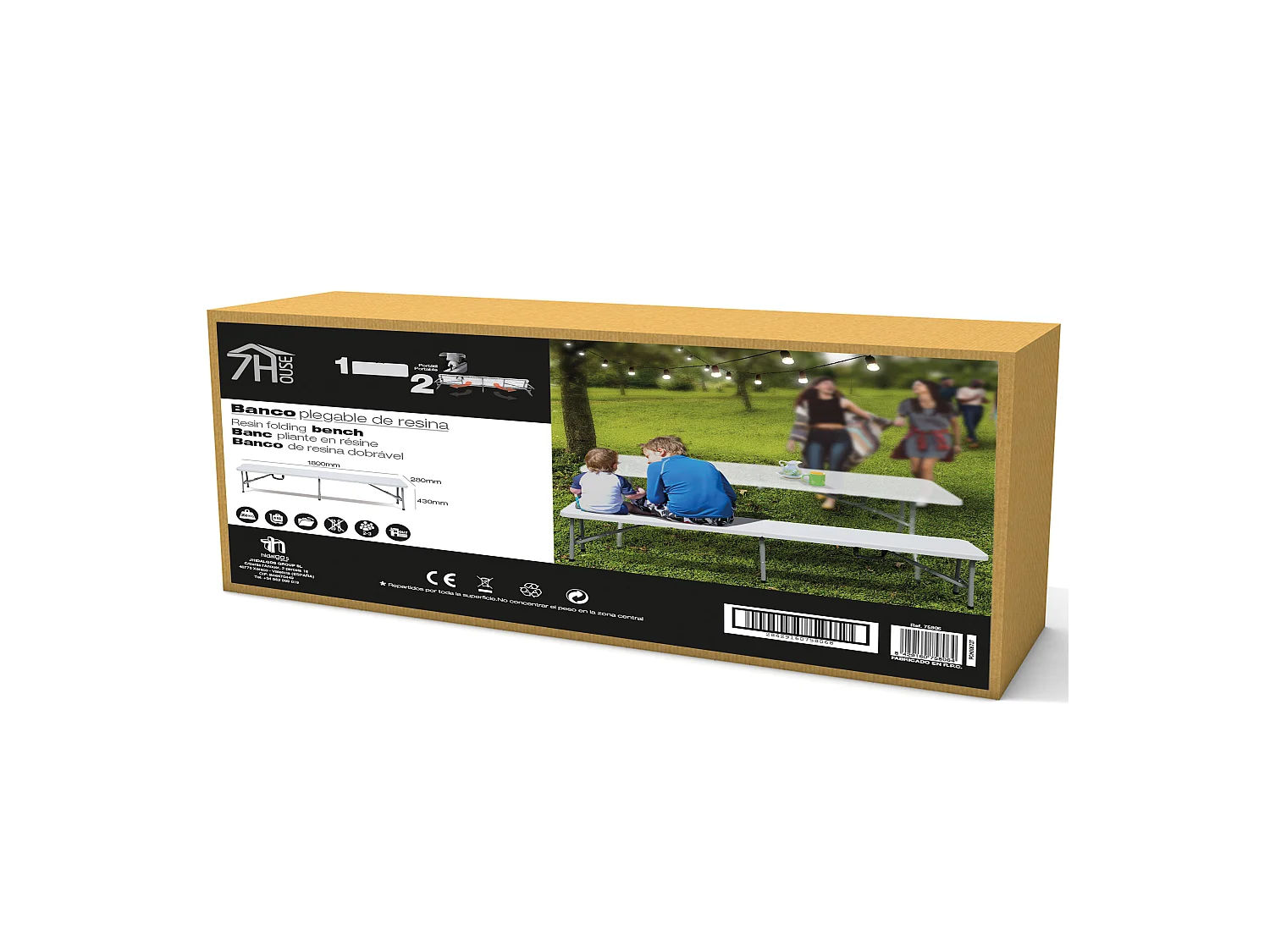 Pack 2 Bancs pliants pour la restauration 180x30x43cm O91