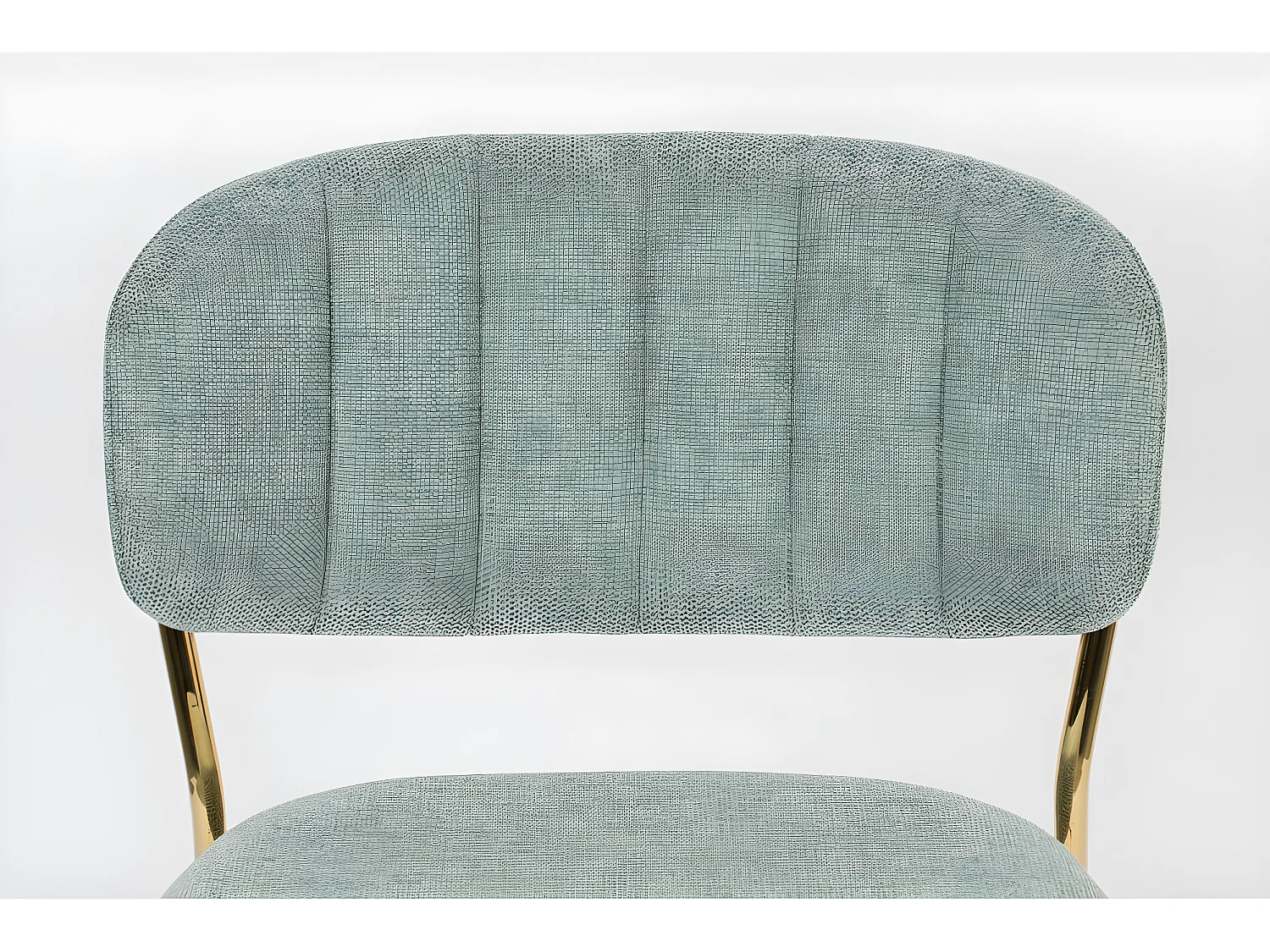 Jolien - Lot de 2 tabourets de bar en tissu avec pieds dorés H65cm - Vert de gris