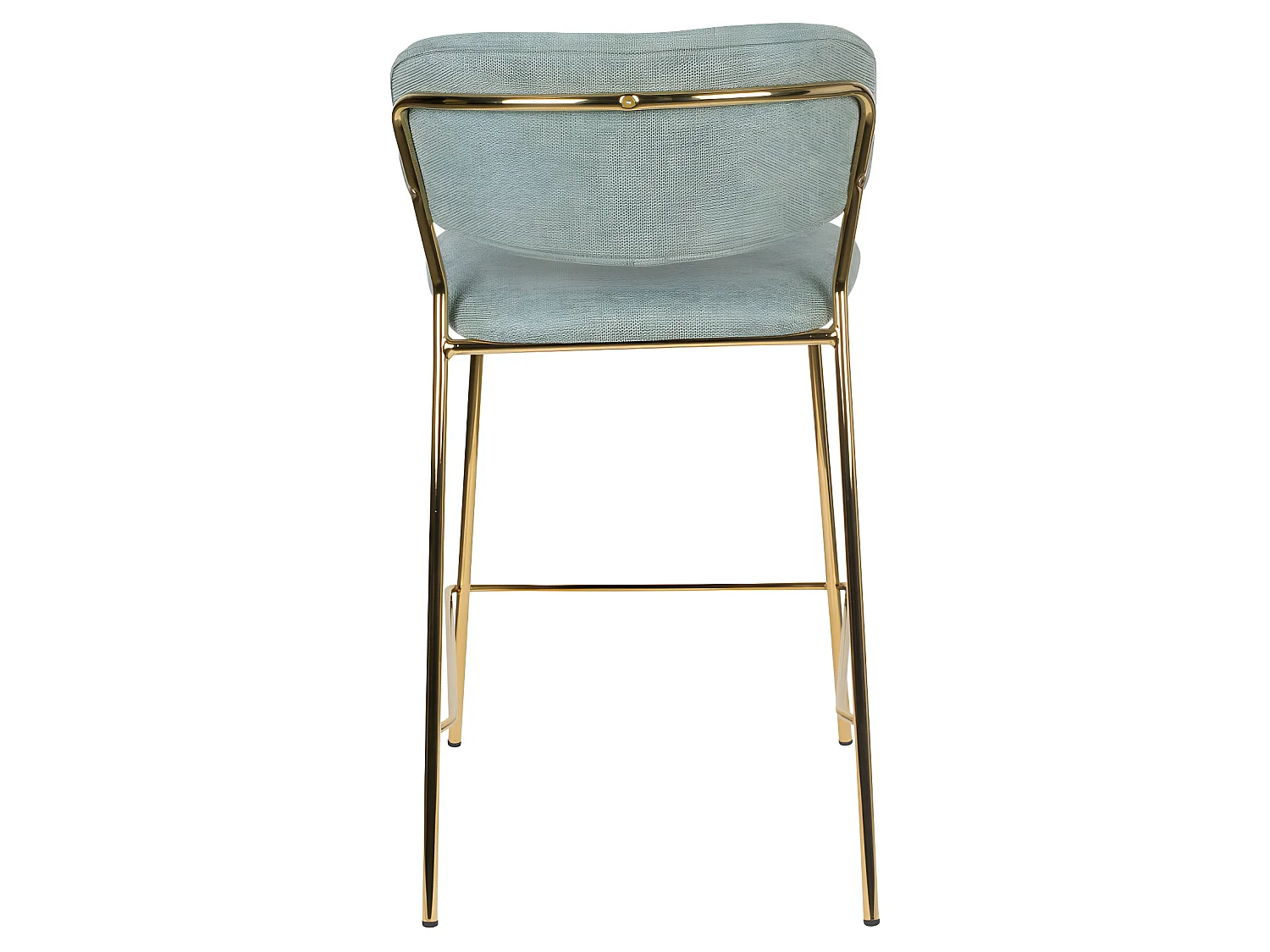 Jolien - Lot de 2 tabourets de bar en tissu avec pieds dorés H65cm - Vert de gris
