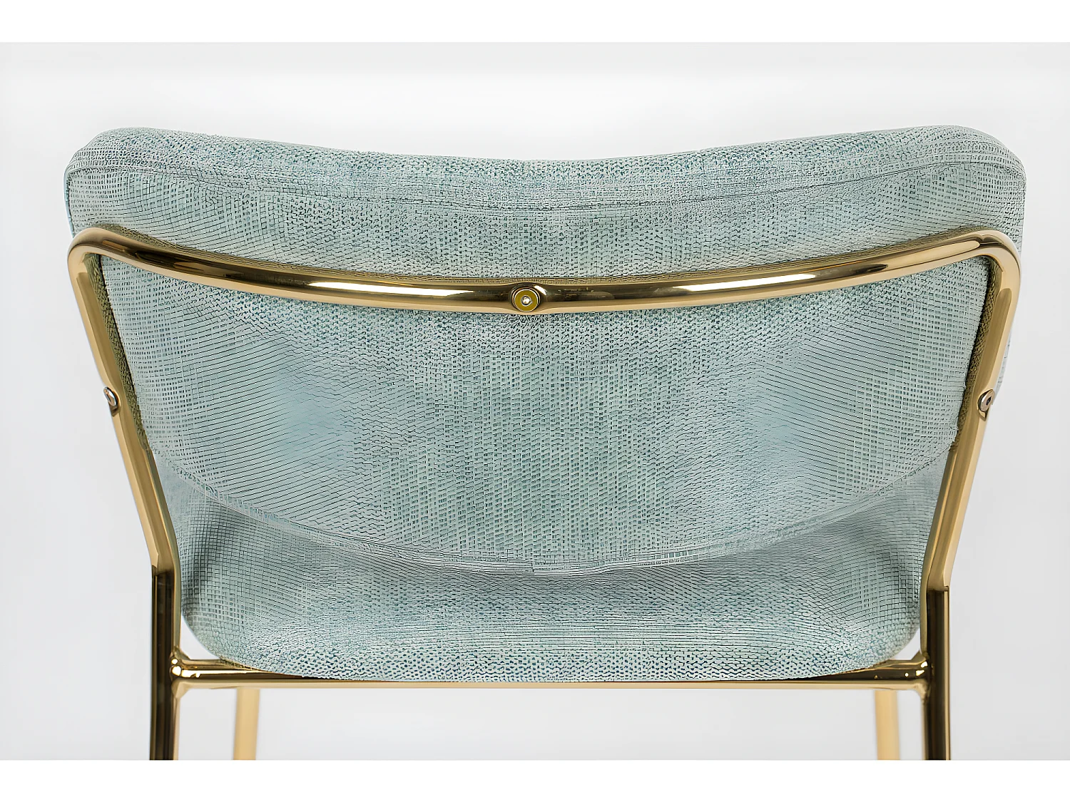 Jolien - Lot de 2 tabourets de bar en tissu avec pieds dorés H65cm - Vert de gris