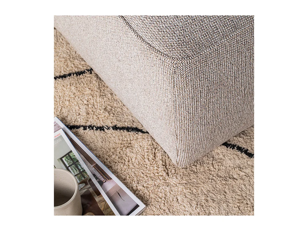 Noor - Chauffeuse pour canapé modulable en tissu - Naturel chiné