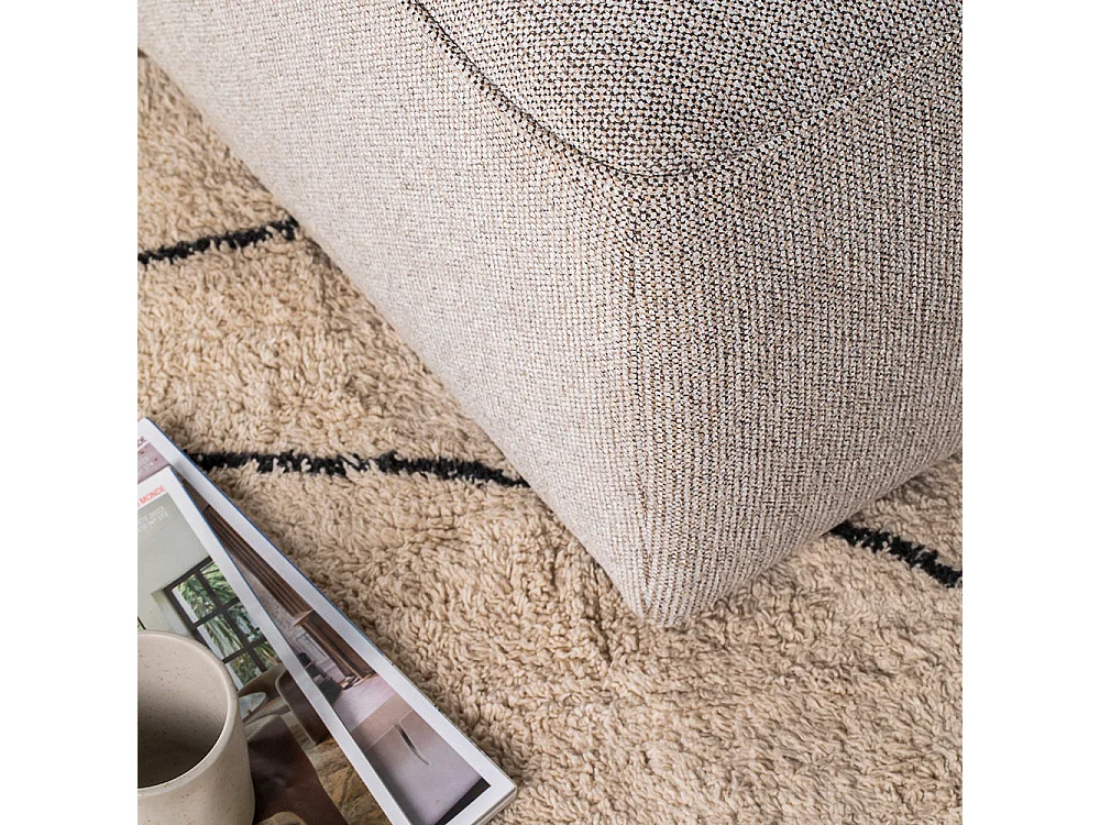 Noor - Chauffeuse pour canapé modulable en tissu - Naturel chiné