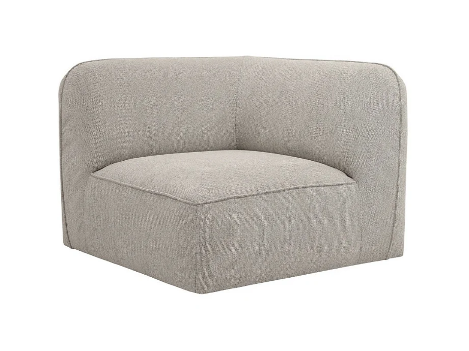 Noor - Angle réversible pour canapé modulable en tissu - Naturel chiné