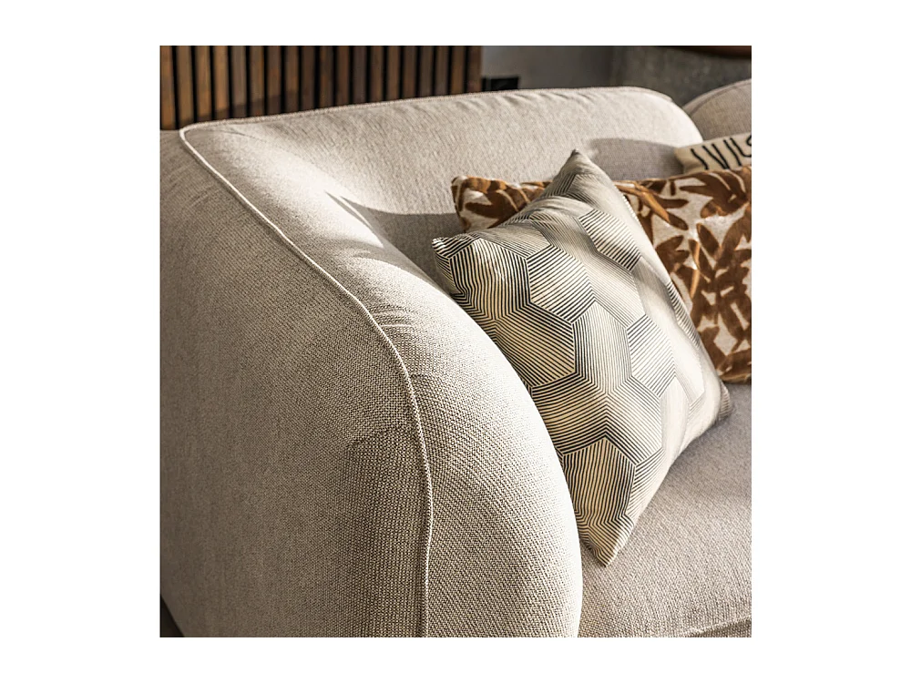 Noor - Angle réversible pour canapé modulable en tissu - Naturel chiné