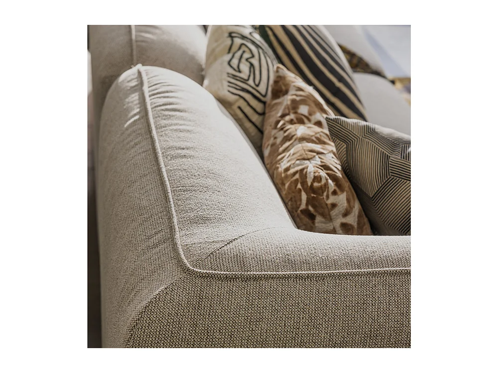 Noor - Angle réversible pour canapé modulable en tissu - Naturel chiné