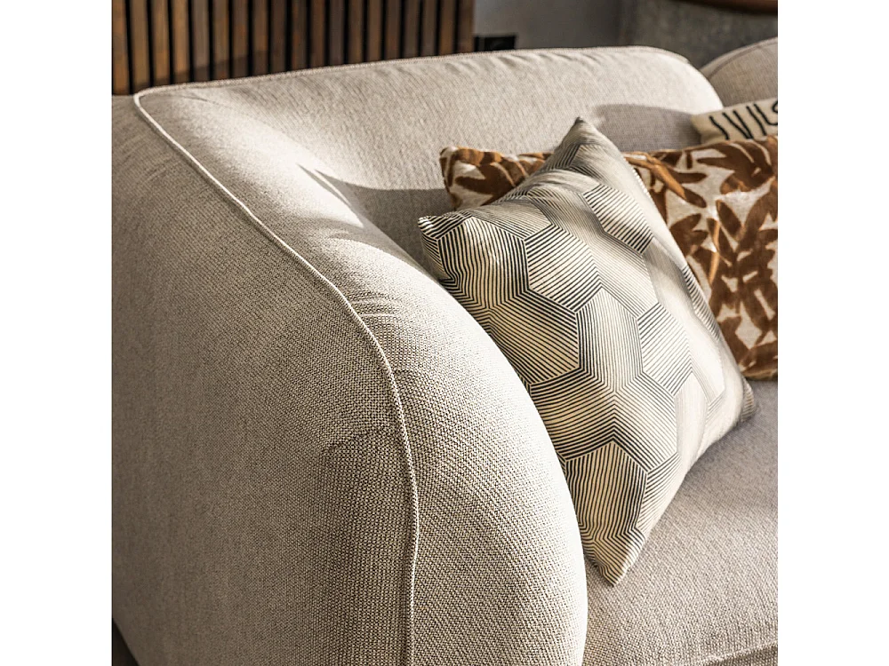 Noor - Angle réversible pour canapé modulable en tissu - Naturel chiné