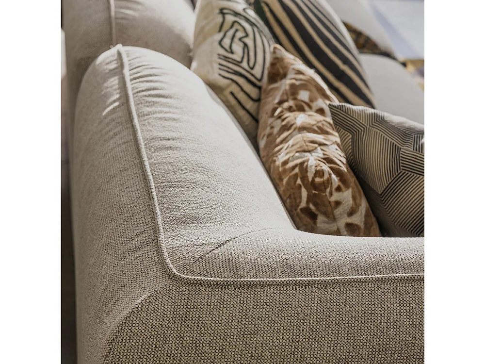 Noor - Angle réversible pour canapé modulable en tissu - Naturel chiné