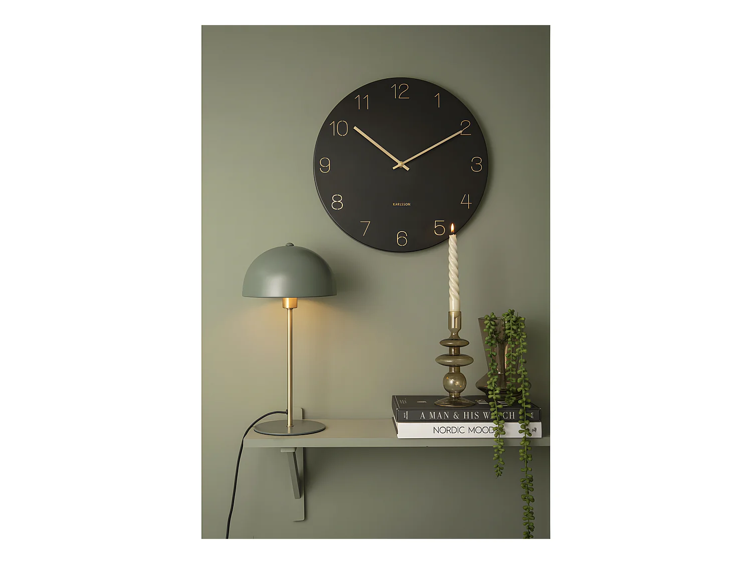 Bonnet - Lampe à poser champignon en métal - Vert de gris