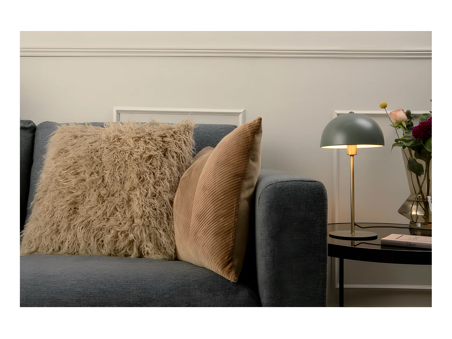 Bonnet - Lampe à poser champignon en métal - Vert de gris