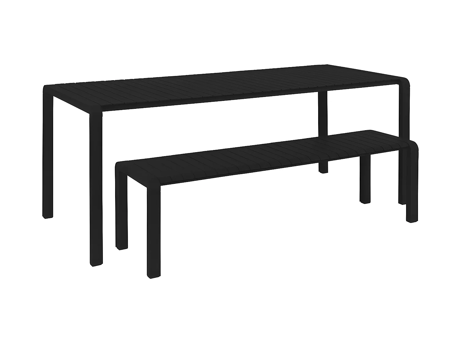 Vondel - Banc de jardin en métal 175x45cm - Noir