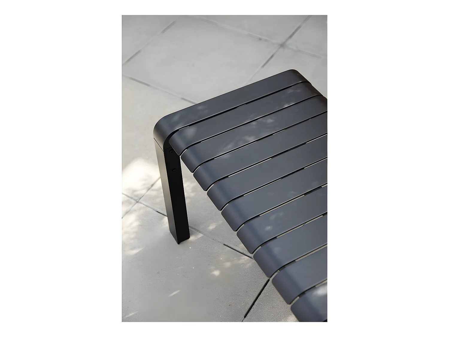 Vondel - Banc de jardin en métal 175x45cm - Noir