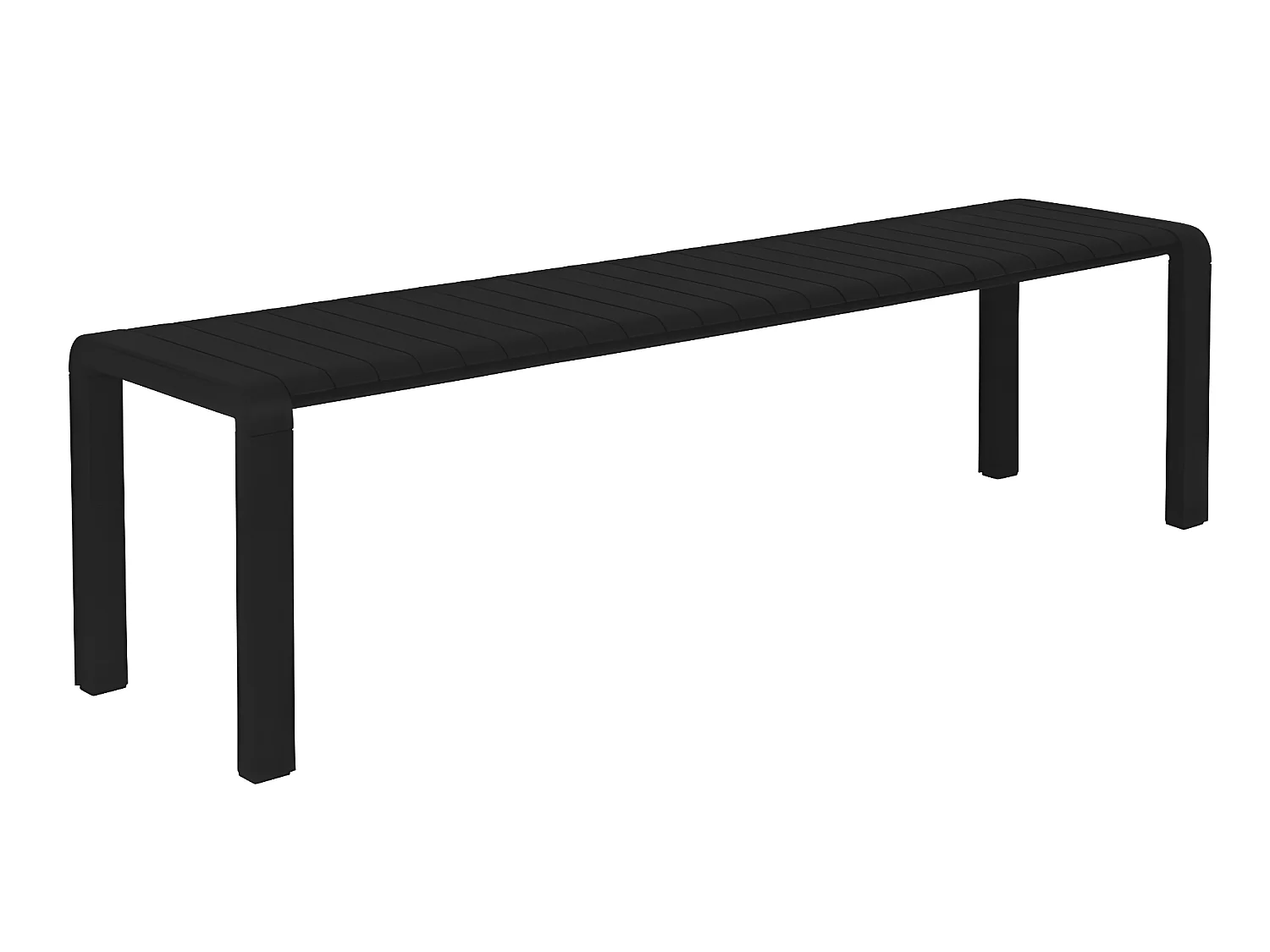 Vondel - Banc de jardin en métal 175x45cm - Noir