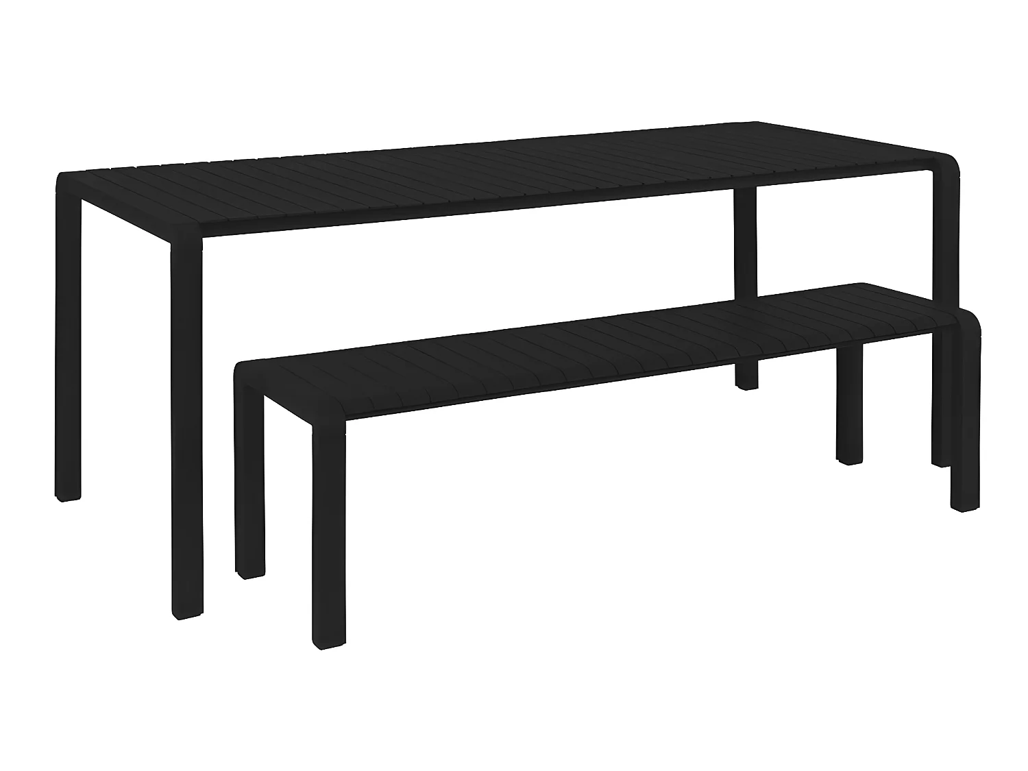 Vondel - Banc de jardin en métal 175x45cm - Noir