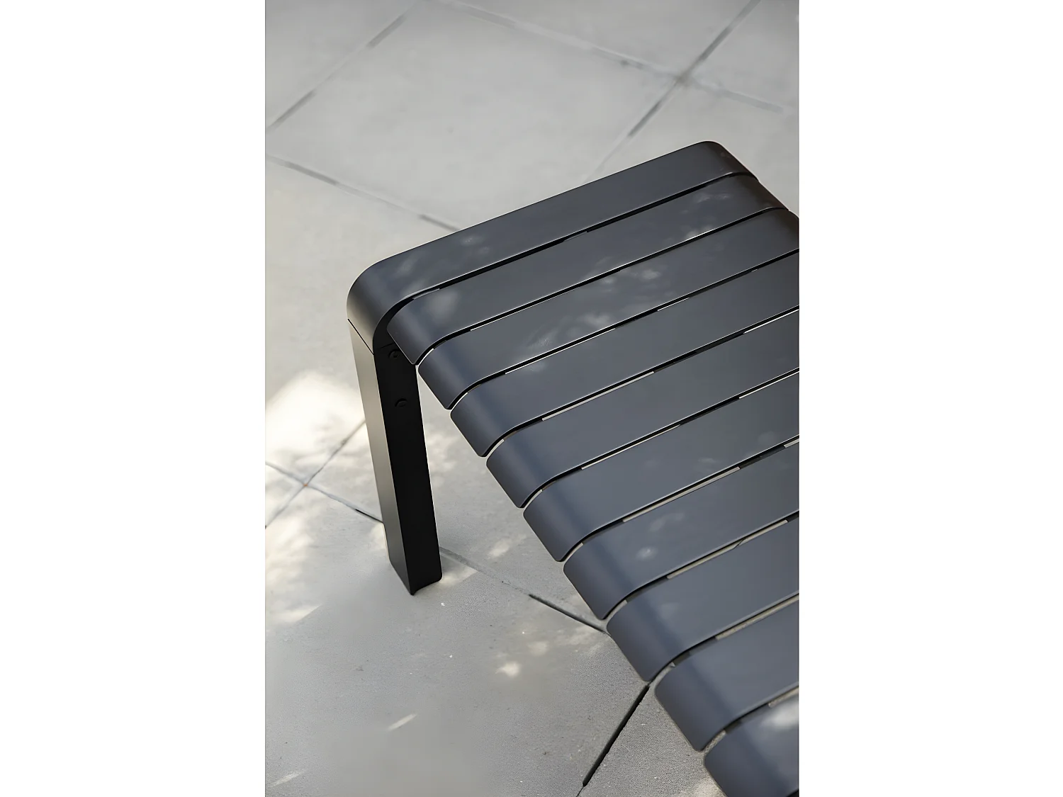 Vondel - Banc de jardin en métal 175x45cm - Noir