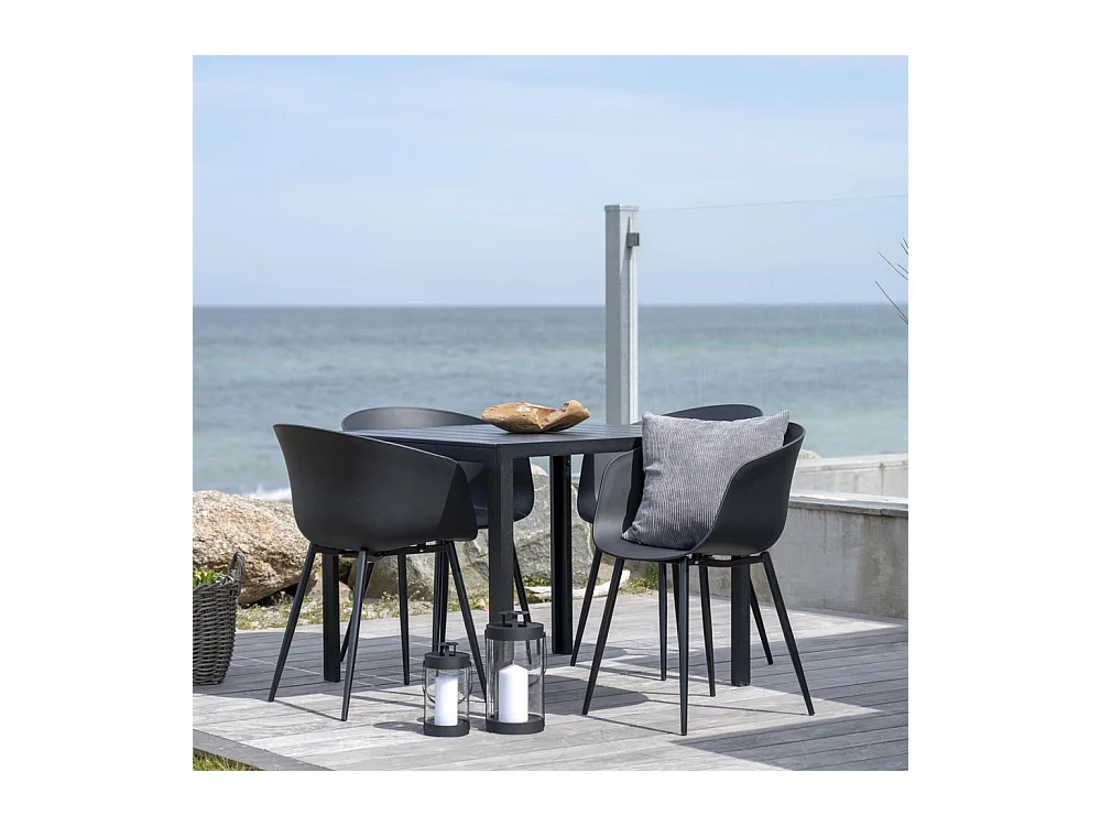 Roda  - Lot de 2 chaises indoor/outdoor en plastique - Noir