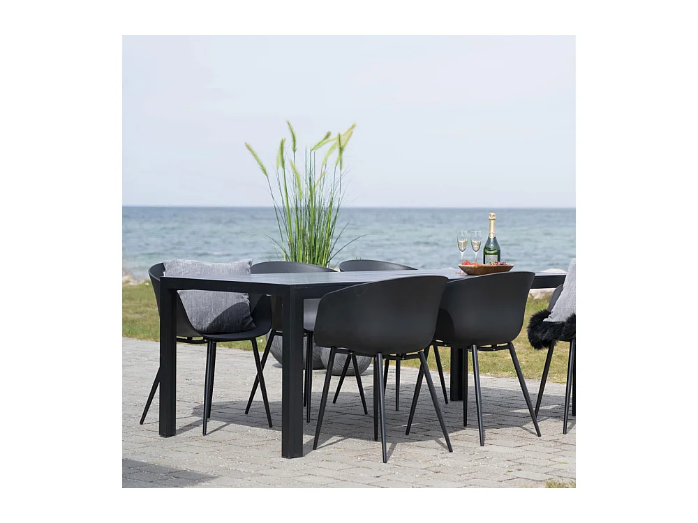 Roda  - Lot de 2 chaises indoor/outdoor en plastique - Noir