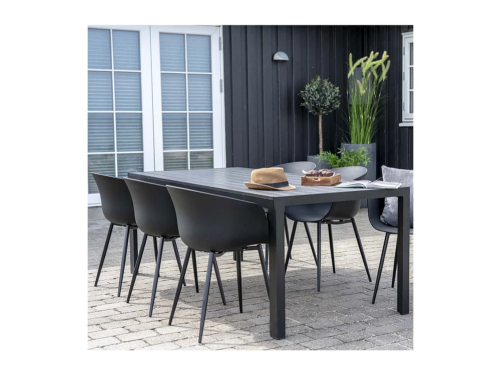 Roda  - Lot de 2 chaises indoor/outdoor en plastique - Noir