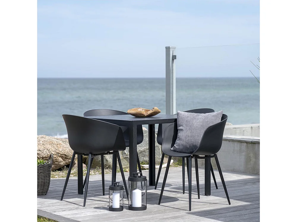 Roda  - Lot de 2 chaises indoor/outdoor en plastique - Noir