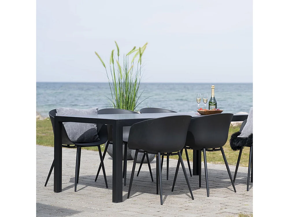 Roda  - Lot de 2 chaises indoor/outdoor en plastique - Noir