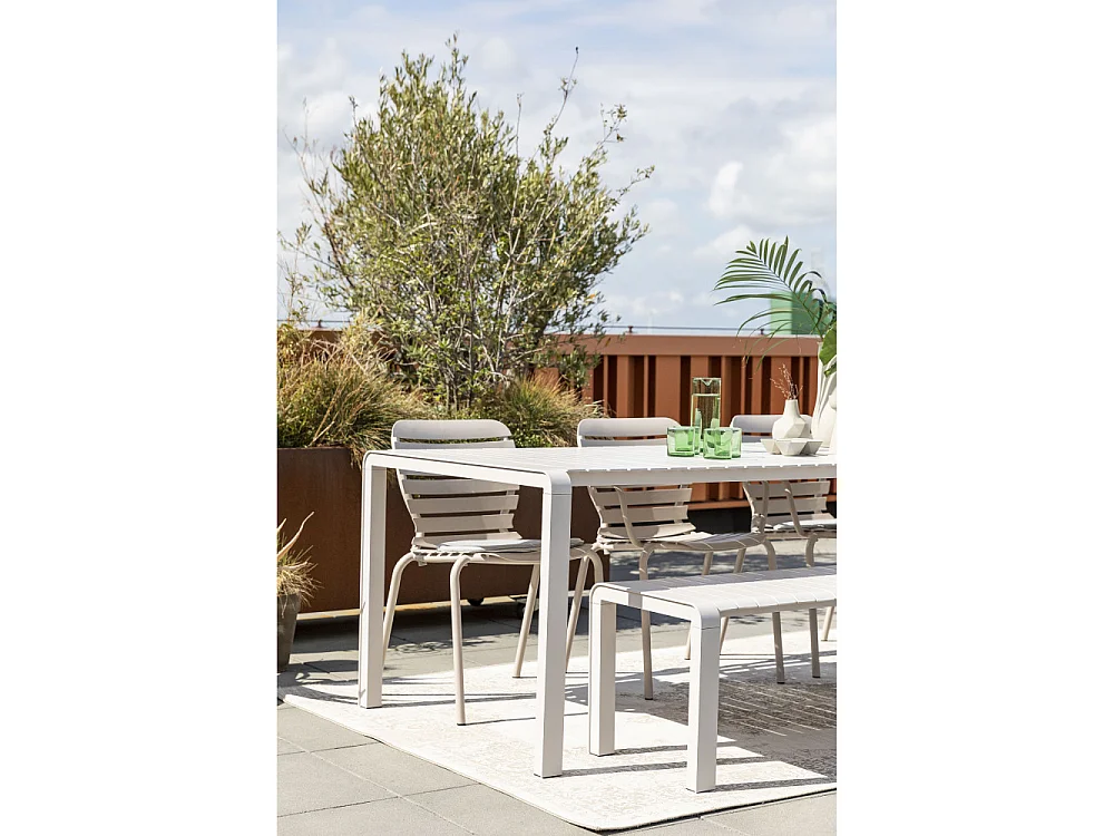 Vondel - Banc de jardin en métal 175x45cm - Beige