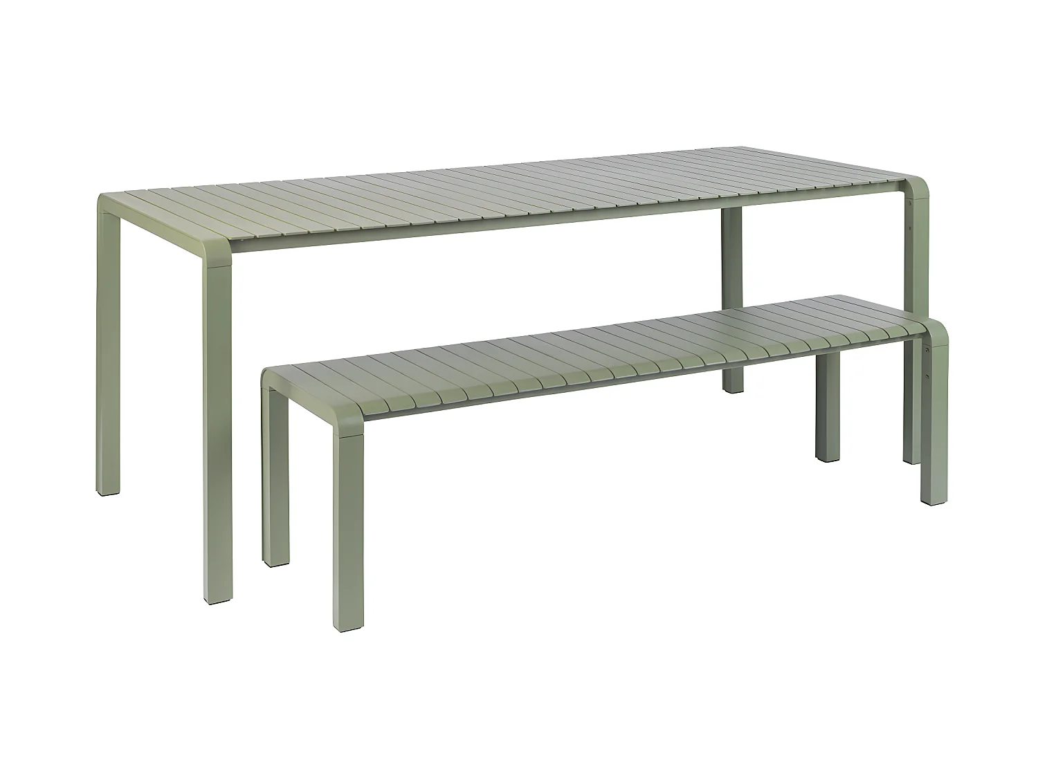 Vondel - Banc de jardin en métal 175x45cm - Vert de gris