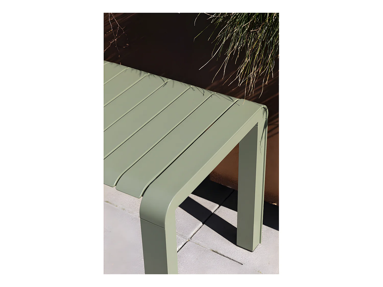 Vondel - Banc de jardin en métal 175x45cm - Vert de gris