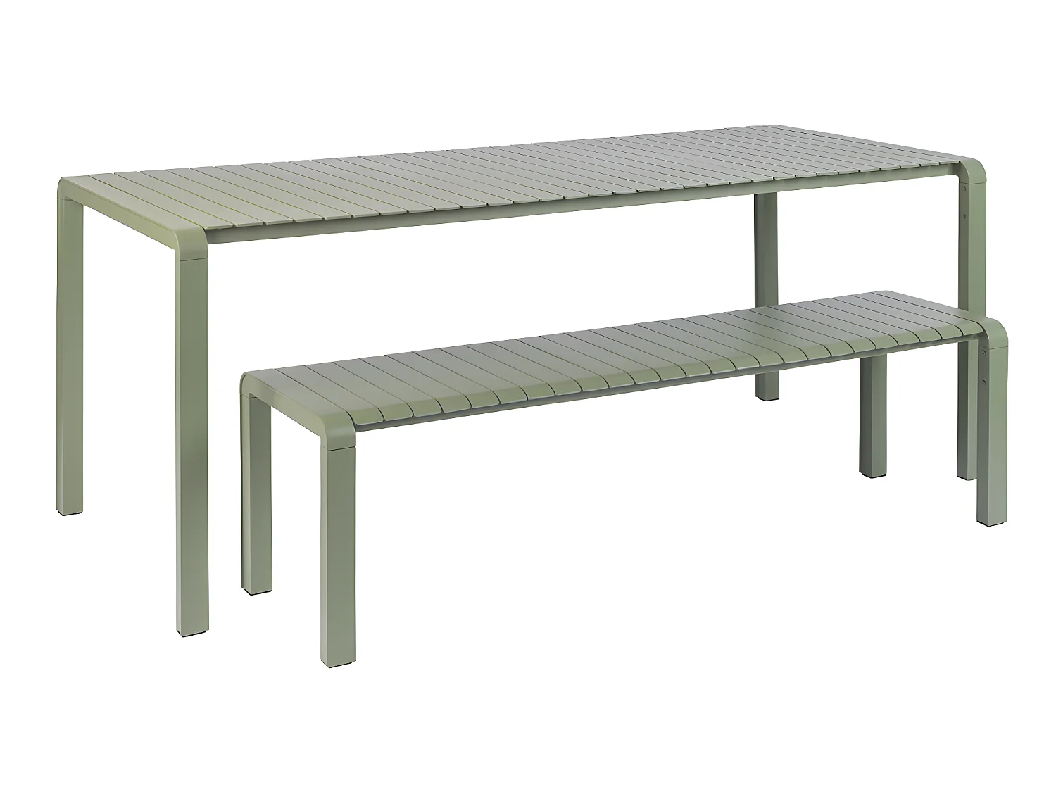 Vondel - Banc de jardin en métal 175x45cm - Vert de gris