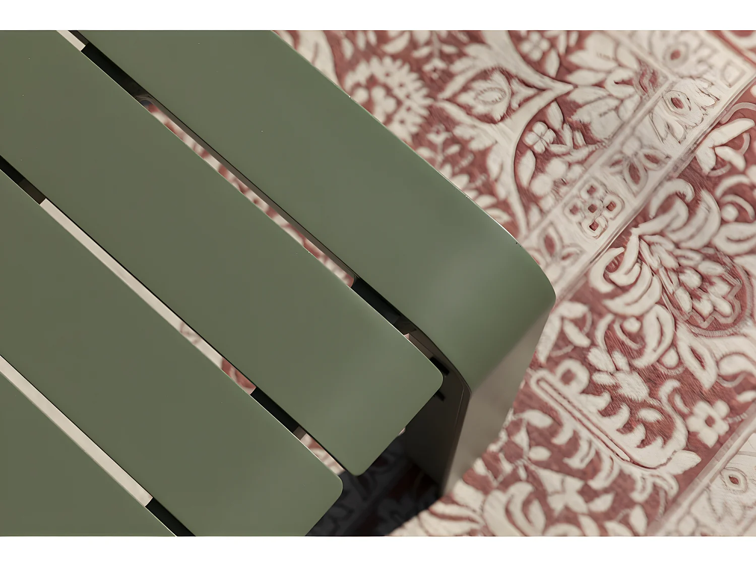 Vondel - Banc de jardin en métal 175x45cm - Vert de gris