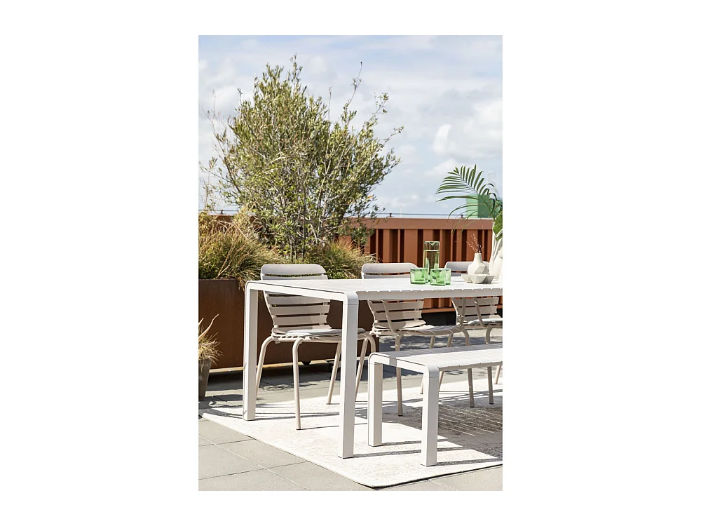 Vondel - Banc de jardin en métal 129,5x45cm - Beige