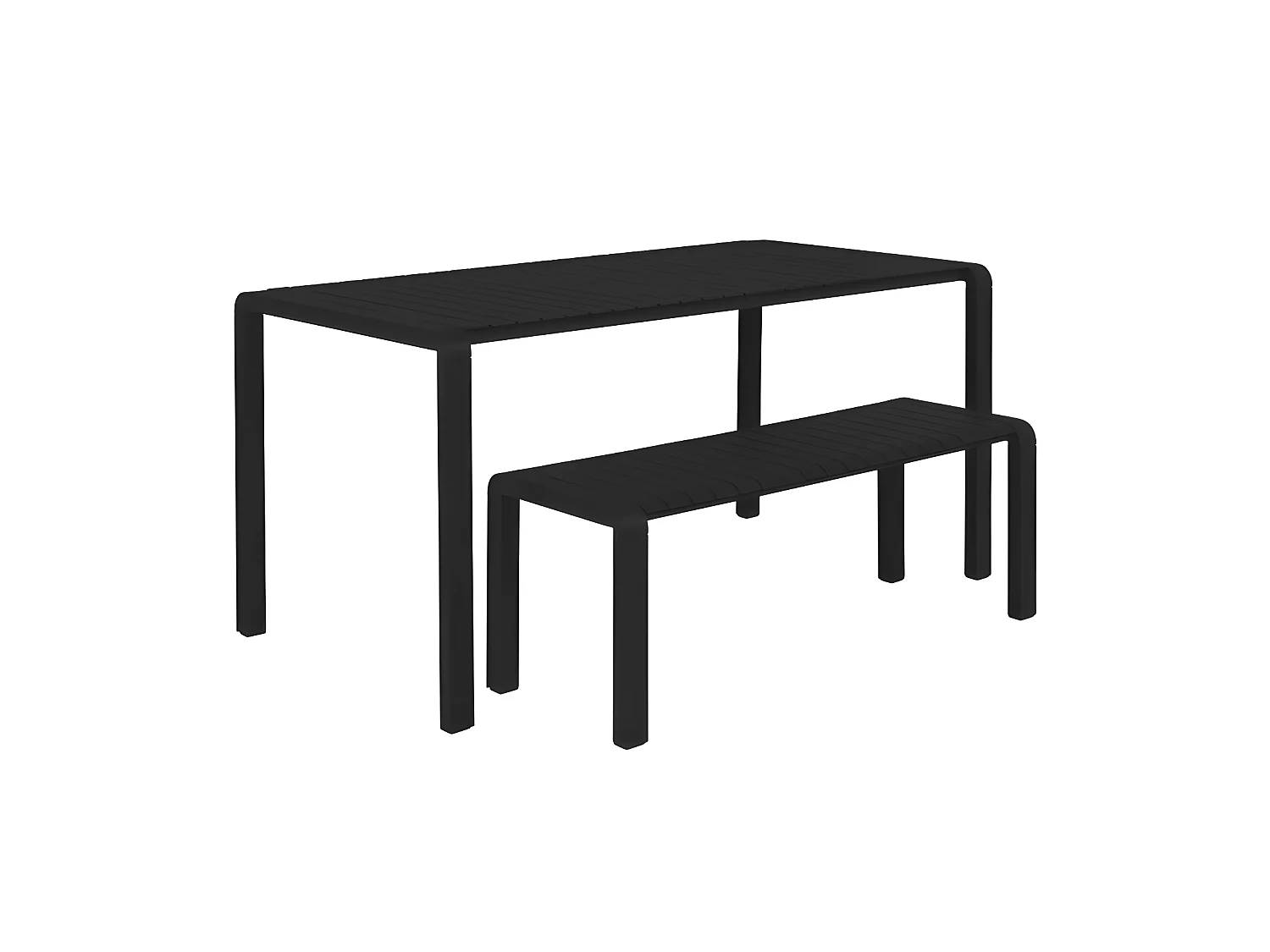 Vondel - Banc de jardin en métal 129,5x45cm - Noir