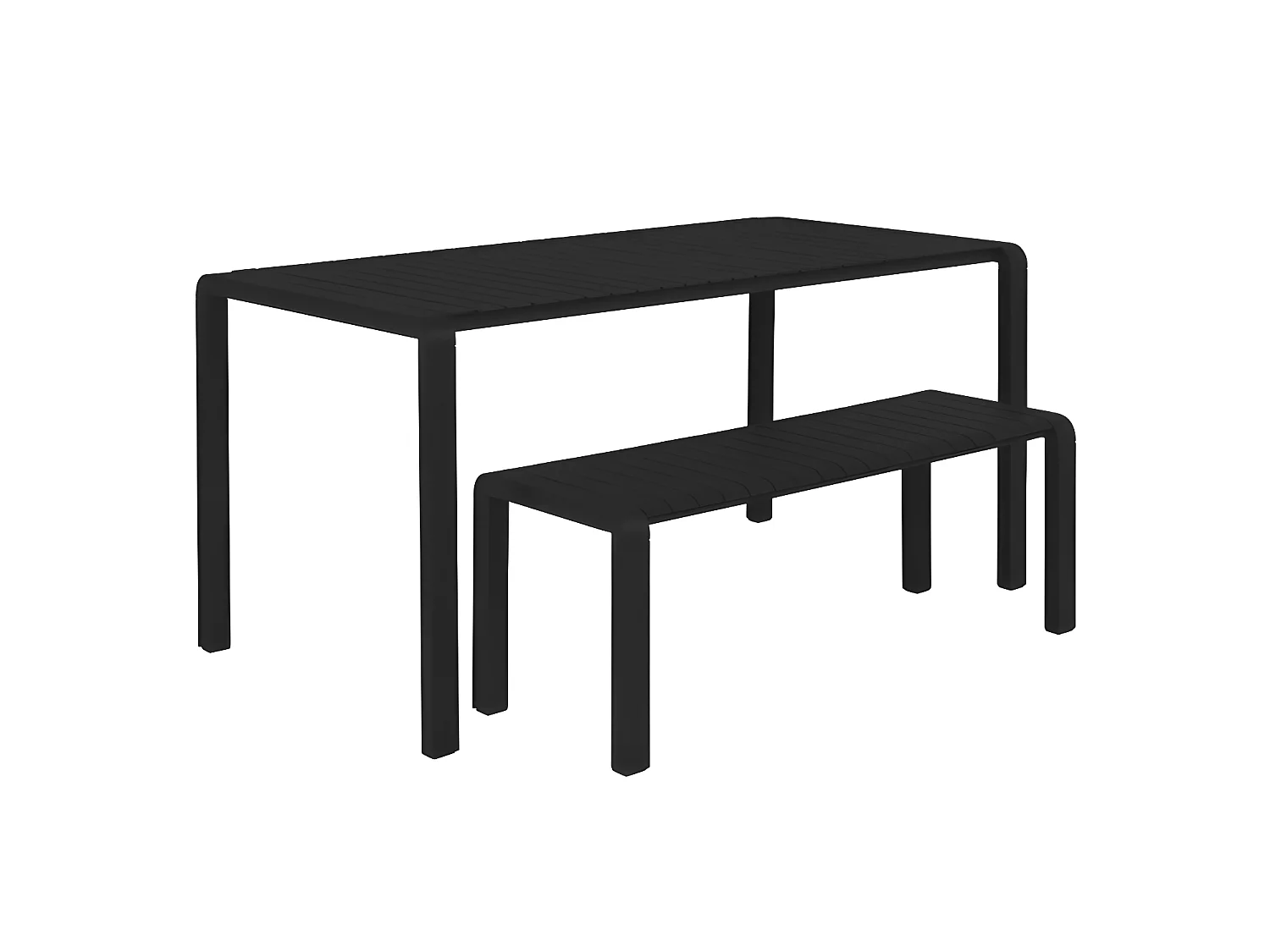 Vondel - Banc de jardin en métal 129,5x45cm - Noir