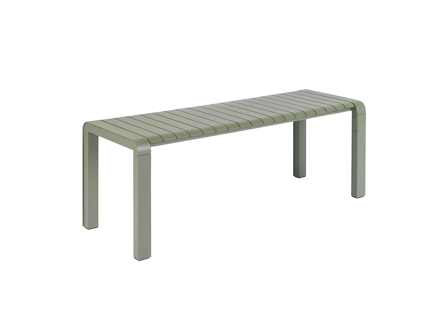 Vondel - Banc de jardin en métal 129,5x45cm - Vert de gris