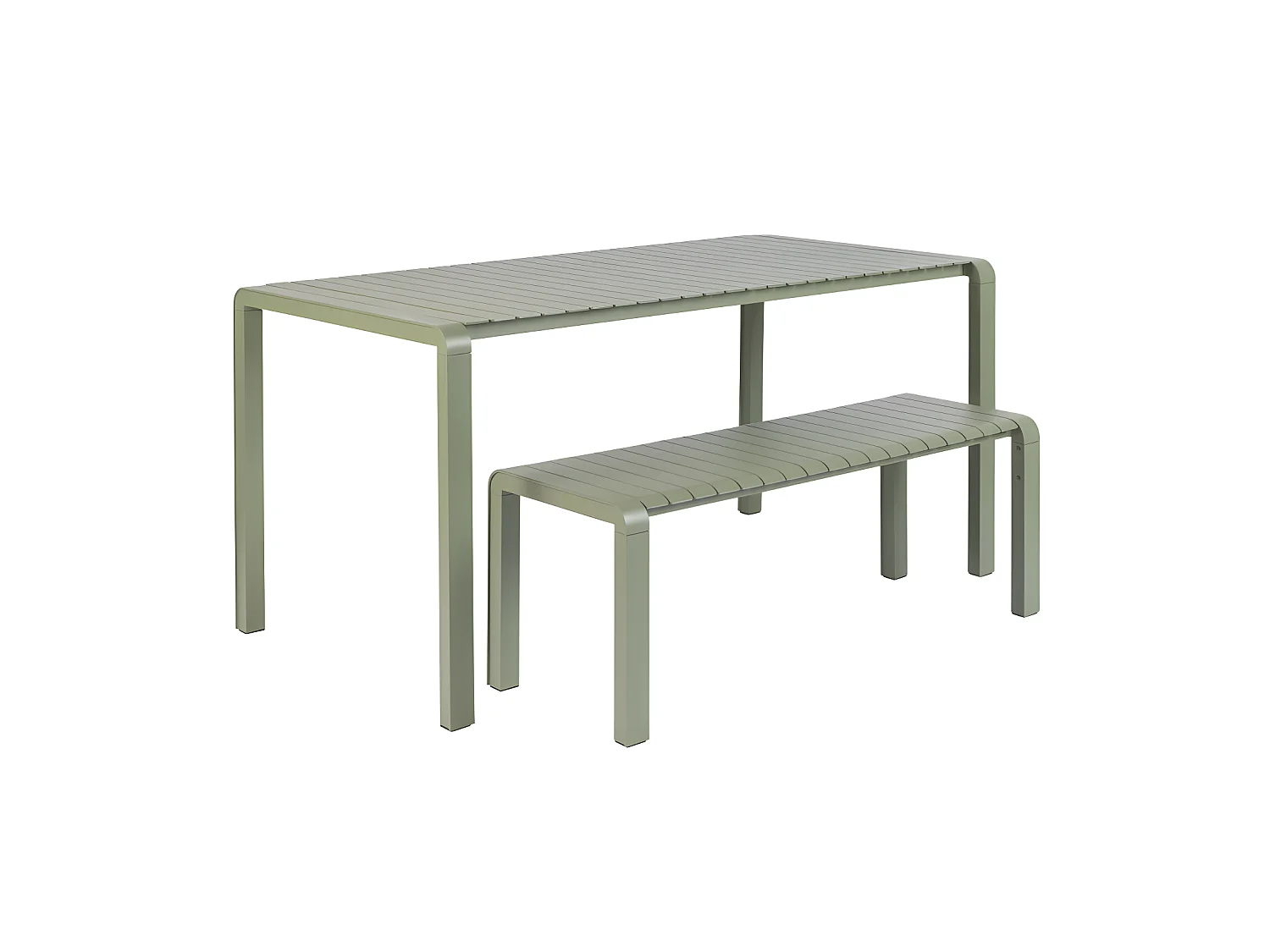 Vondel - Banc de jardin en métal 129,5x45cm - Vert de gris